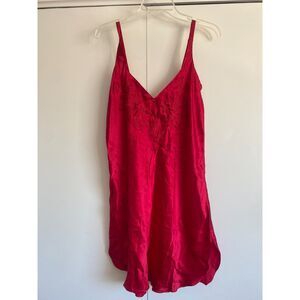 Vintage Victoria’s Secret Vintage Red Satin & Lace Slip Dress Nightgown L